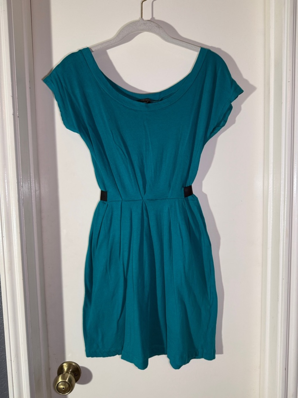 Urban Behavior Teal Scoop-Neck Fit & Flare Mini Dress